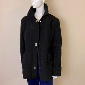 Mackintosh of New England Black Quilted Jacket Zipper, Turnkey Closure Size XL